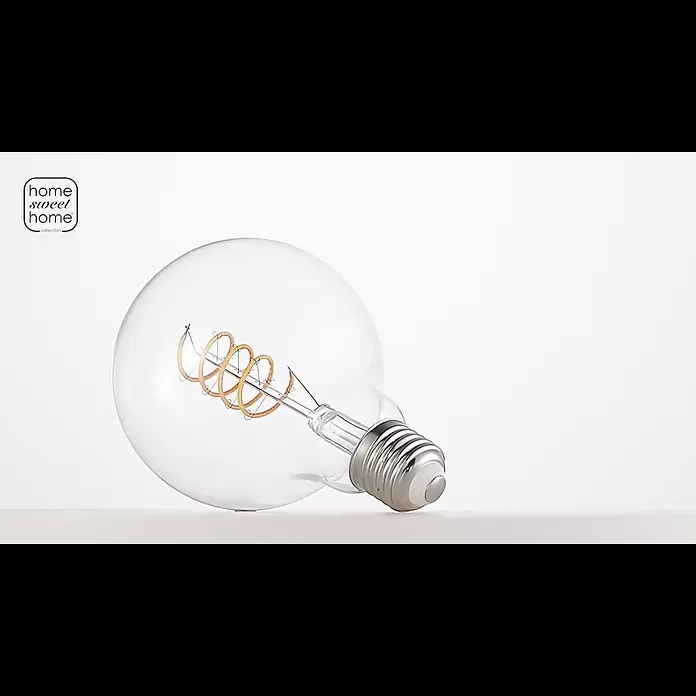 Home Sweet Home LED-Lampe Vintage Globe-Form E27 - E27, Dimmbar, Neutralweiß, 280 lm, 4 W, Farbe: Klar - L211702-06 LED SPIRAL E27 G95 4W 280LM 3000K DIMMABLE CLEAR