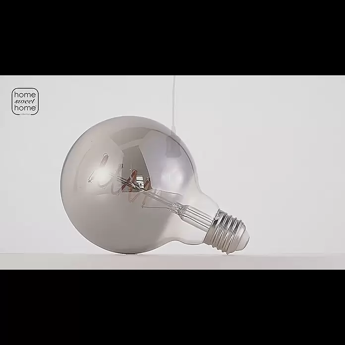 Home Sweet Home LED-Lampe Vintage Globe-Form E27 - E27, Dimmbar, Warmweiß, 140 lm, 4 W, Farbe: Smoky - L211702-35 LED SPIRAL E27 G95 4W 140LM 1800K DIMBAAR ROOK
