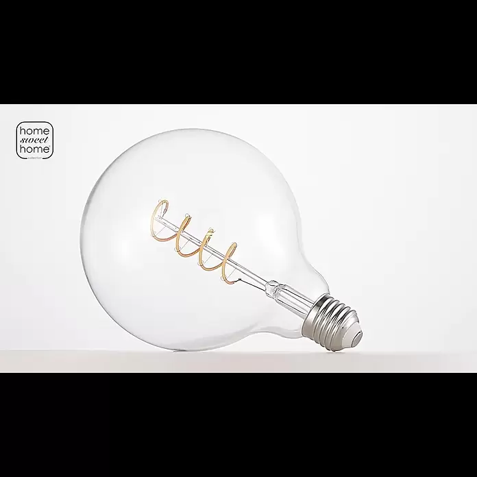 Home Sweet Home LED-Lampe Vintage Globe-Form E27 - E27, Dimmbar, Neutralweiß, 160 lm, 4 W - L211802-06 LED SPIRAL E27 G125 4W 280LM 3000K DIMMABLE CLEAR