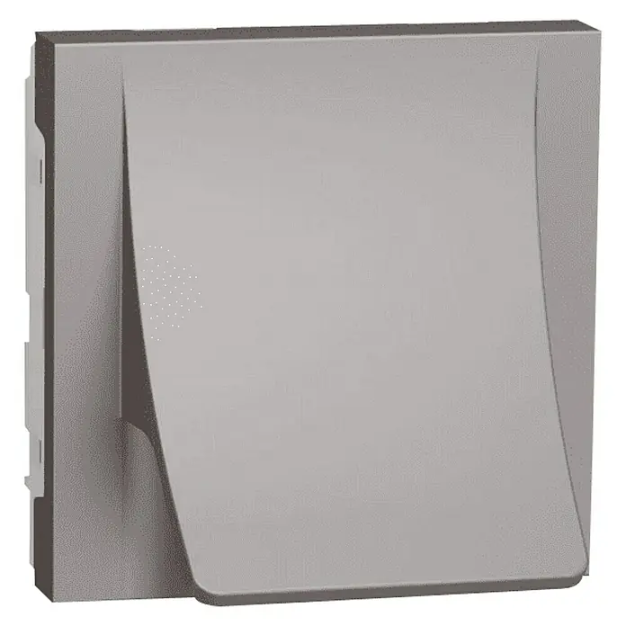 Schneider Electric New Unica Tapa ciega salida de cables - Aluminio, Plástico, Montaje en la pared - Una elegante lámpara de pared gris para interiores, con un diseño moderno y sutil que proporciona una iluminación agradable.