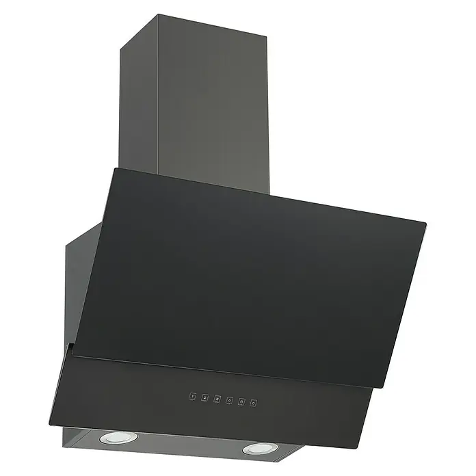 Respekta Schräghaube Kaya - Breite: 60 cm, Max. Gebläseleistung Abluftbetrieb: 480,8 m³/h, Black Steel - Elegante schwarze Dunstabzugshaube. Das schlanke Design und die integrierte Beleuchtung machen sie zu einem Blickfang in jeder Küche.