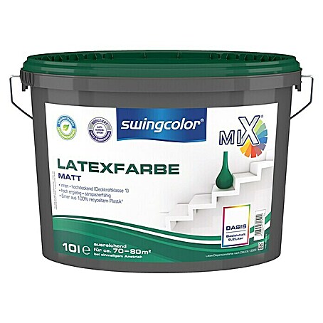 swingcolor Mix Latexfarbe (Basismischfarbe 4, 10 l, Matt)
