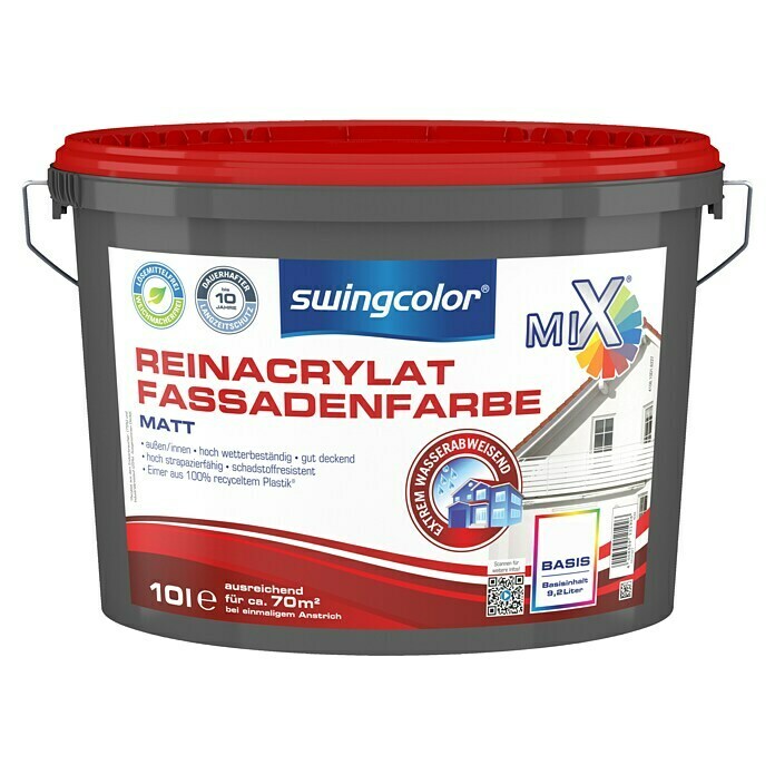 swingcolor Mix Reinacrylat-Fassadenfarbe (Basismischfarbe, 10 l, Matt)