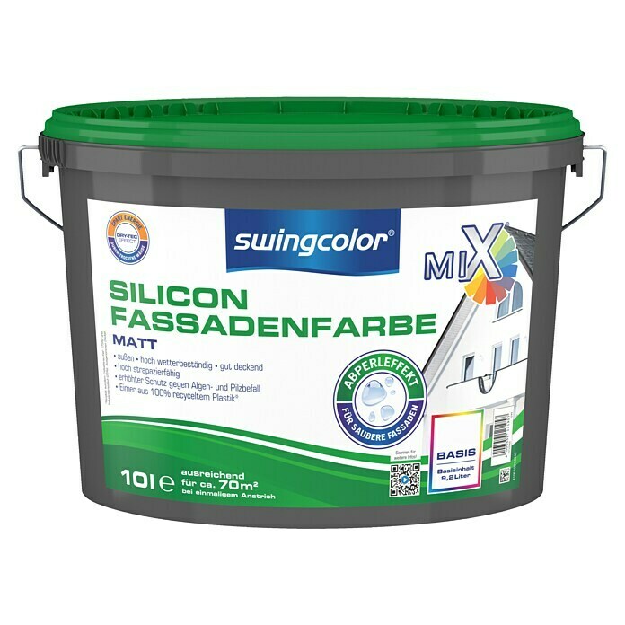 swingcolor Mix Silikon-Fassadenfarbe (Basismischfarbe, 10 l, Matt)