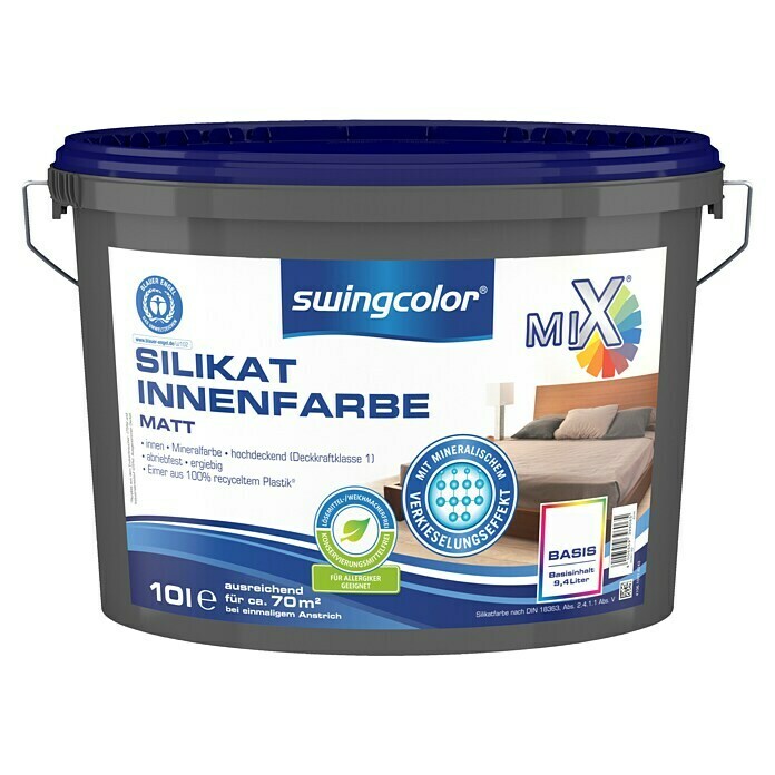 swingcolor Mix Silikat-Wandfarbe (Basismischfarbe, 10 l, Matt)