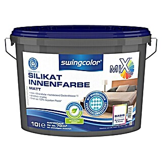 swingcolor Mix Wandfarbe Silikat-Innenfarbe (Basismischfarbe 1, 10 l, Matt, Konservierungsmittelfrei)