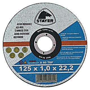 Stayer Disco de corte Extrafino Inox (Apto para: Acero inoxidable, Diámetro disco: 125 mm, Espesor disco: 1 mm, 10 ud.)