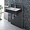 Camargue Sanitärmodul für Waschtisch (L x B x H: 10,5 x 66,8 x 110 cm, Glasverkleidung, Schwarz) | BAUHAUS
