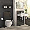 Camargue Sanitärmodul für Waschtisch (L x B x H: 10,5 x 66,8 x 110 cm, Glasverkleidung, Schwarz) | BAUHAUS