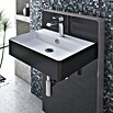 Camargue Sanitärmodul für Waschtisch (L x B x H: 10,5 x 66,8 x 110 cm, Glasverkleidung, Schwarz) | BAUHAUS