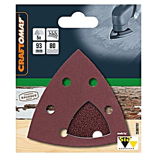 Craftomat Delta-Schleifpapier BFWP (L x B: 93 x 93 mm, 5 Stk., Körnung: 80)