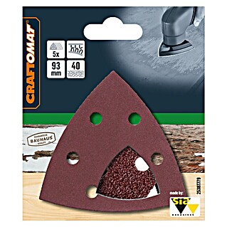 Craftomat Delta-Schleifpapier BFWP (L x B: 93 x 93 mm, 5 Stk., Körnung: 40)