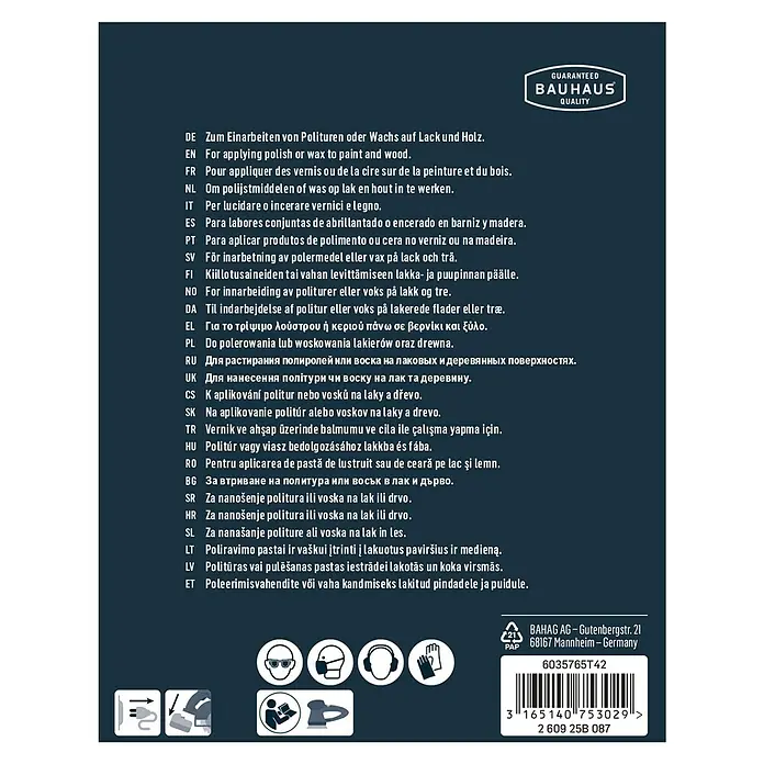 Craftomat Esponja de pulido Velcro - Diámetro: 125 mm - Instrucciones para aplicar pulimento o cera a superficies pintadas y madera.
