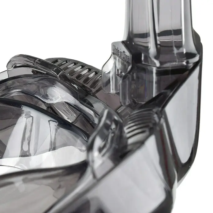 Seac Sub Máscara de Snorkel Mágica - L/XL, Plástico, Negro/lima - Primer plano de una máscara de buceo gris con vidrio transparente y detalles que resaltan la alta calidad artesanal.