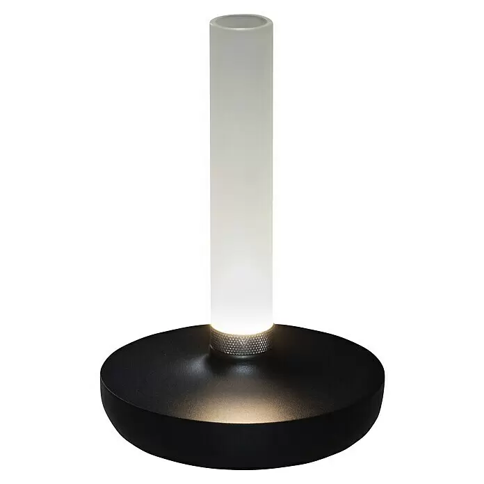 Konstsmide Akku-Tischleuchte Biarritz - 2,5 W, L x B x H: 13,5 x 13,5 x 20,5 cm, Schwarz, Warmweiß - Vorderansicht