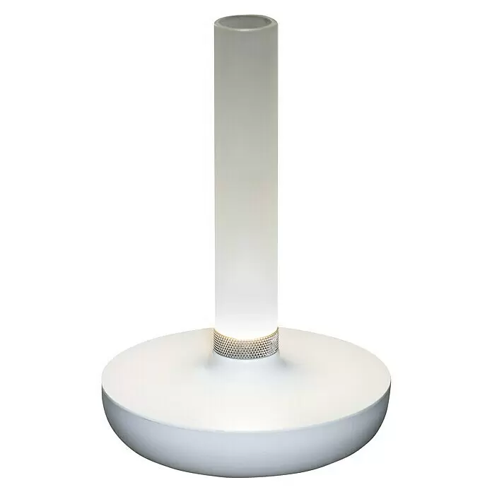 Konstsmide Akku-Tischleuchte Biarritz - 2,5 W, L x B x H: 13,5 x 13,5 x 20,5 cm, Weiß, Warmweiß - Vorderansicht
