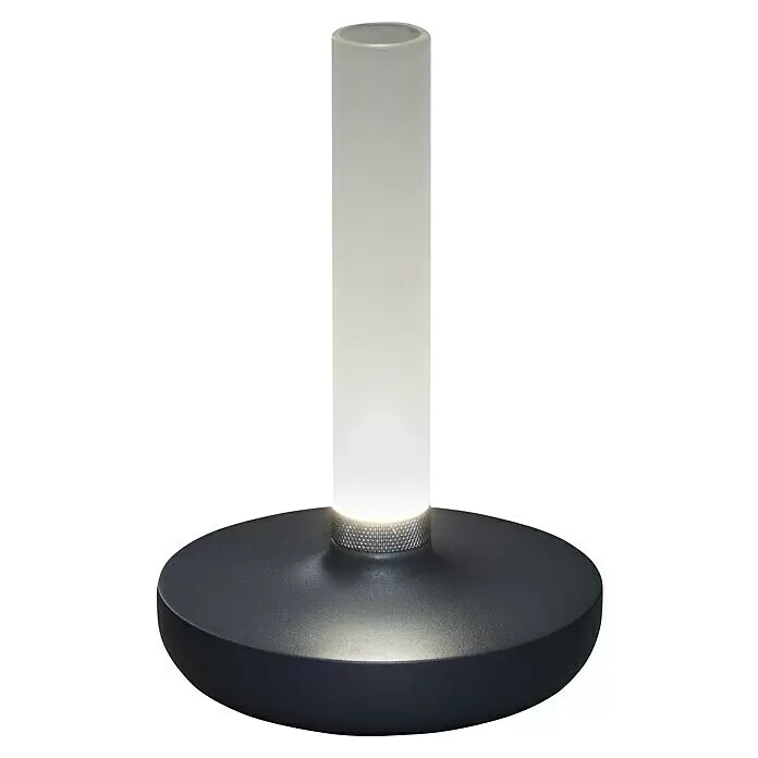 Konstsmide Akku-Tischleuchte Biarritz - 2,5 W, L x B x H: 13,5 x 13,5 x 20,5 cm, Grau, Warmweiß - Vorderansicht
