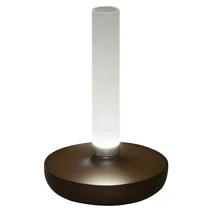 Konstsmide Akku-Tischleuchte Biarritz - 2,5 W, L x B x H: 13,5 x 13,5 x 20,5 cm, Rost, Warmweiß - Vorderansicht