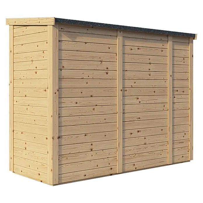 Bertilo Geräteschrank Multibox 3 - Natur - Holzschuppen aus hellbraunem Holz. Ideal für die Aufbewahrung von Gartengeräten und Werkzeugen im Außenbereich.