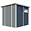 Bertilo Gerätehaus Pentus 2 (Außenmaß inkl. Dachüberstand (B x T): 247 x 265 cm, Holz, Hellgrau) | BAUHAUS