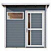Bertilo Gerätehaus Pentus 2 (Außenmaß inkl. Dachüberstand (B x T): 247 x 265 cm, Holz, Hellgrau) | BAUHAUS