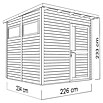 Bertilo Gerätehaus Pentus 2 (Außenmaß inkl. Dachüberstand (B x T): 247 x 265 cm, Holz, Hellgrau) | BAUHAUS