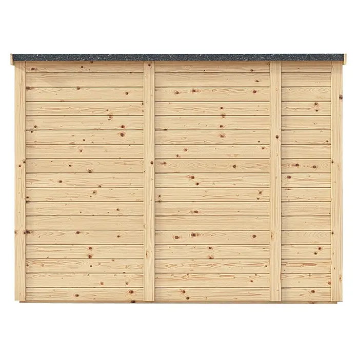 Bertilo Geräteschrank Multibox 3 - Natur - Detailaufnahme einer Holzwand mit Brettern und Rahmen, ideal für Texturen und Hintergründe.