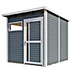Bertilo Gerätehaus Pentus 2 (Außenmaß inkl. Dachüberstand (B x T): 247 x 265 cm, Holz, Hellgrau) | BAUHAUS
