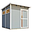Bertilo Gerätehaus Pentus 2 (Außenmaß inkl. Dachüberstand (B x T): 247 x 265 cm, Holz, Hellgrau) | BAUHAUS