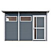 Bertilo Gerätehaus Pentus 3 (Außenmaß inkl. Dachüberstand (B x T): 359 x 265 cm, Holz, Hellgrau) | BAUHAUS
