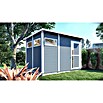Bertilo Gerätehaus Pentus 3 (Außenmaß inkl. Dachüberstand (B x T): 359 x 265 cm, Holz, Hellgrau) | BAUHAUS