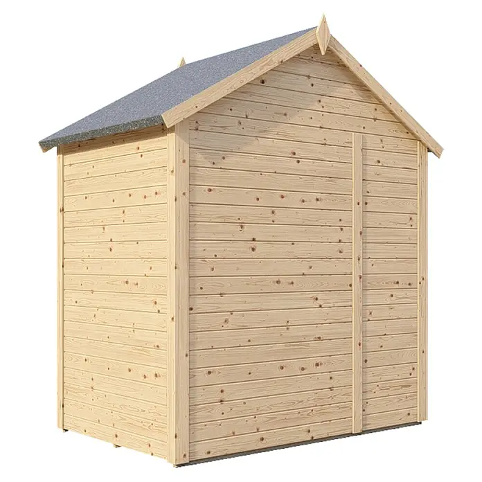 Bertilo Gerätehaus Sylt 1 - Außenmaß inkl. Dachüberstand (B x T): 202 x 131 cm, Holz, Natur - Holzgartenhaus mit grauem Dach. Ideal zur Aufbewahrung von Gartengeräten. Robustes und ästhetisches Design für jeden Garten.