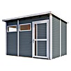 Bertilo Gerätehaus Pentus 3 (Außenmaß inkl. Dachüberstand (B x T): 359 x 265 cm, Holz, Hellgrau) | BAUHAUS