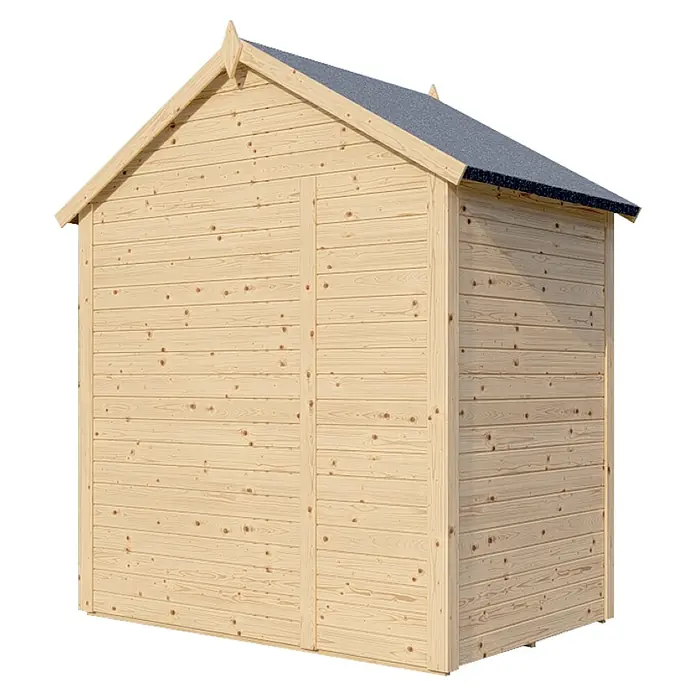 Bertilo Gerätehaus Sylt 1 - Außenmaß inkl. Dachüberstand (B x T): 202 x 131 cm, Holz, Natur - Holzschuppen mit Satteldach und grauem Dachbelag für den Garten. Praktischer Stauraum für Gartengeräte und Werkzeuge.
