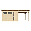 Bertilo Gerätehaus Pentus 3 Lounge (Außenmaß inkl. Dachüberstand (B x T): 581 x 265 cm, Holz, Natur) | BAUHAUS