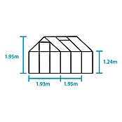 Juliana Gewächshaus Popular 66 (1,95 x 1,93 x 1,95 m, Blankglas, Glasstärke: 3 mm, Silbergrau)