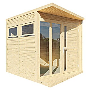 Bertilo Gartenhaus Concept Office (Außenmaß inkl. Dachüberstand (B x T): 237 x 310 cm, Holz, Natur)