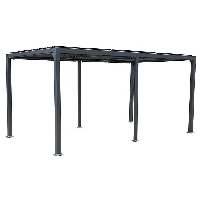 Sunfun Cannes Pavillon-Seitenwände - Weiß, Komplett-Set für Sunfun Pavillon Cannes 3 x 3 m - Ein moderner, grauer Pavillon mit einem robusten Rahmen und einem schützenden Dach. Ideal für den Garten oder die Terrasse.