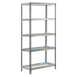 Simonrack Simongarden Estantería metálica Click (Al x An x Pr: 180 x 90 x 40 cm, Número de baldas: 5 ud., Inserción, GrisGalvanizado)