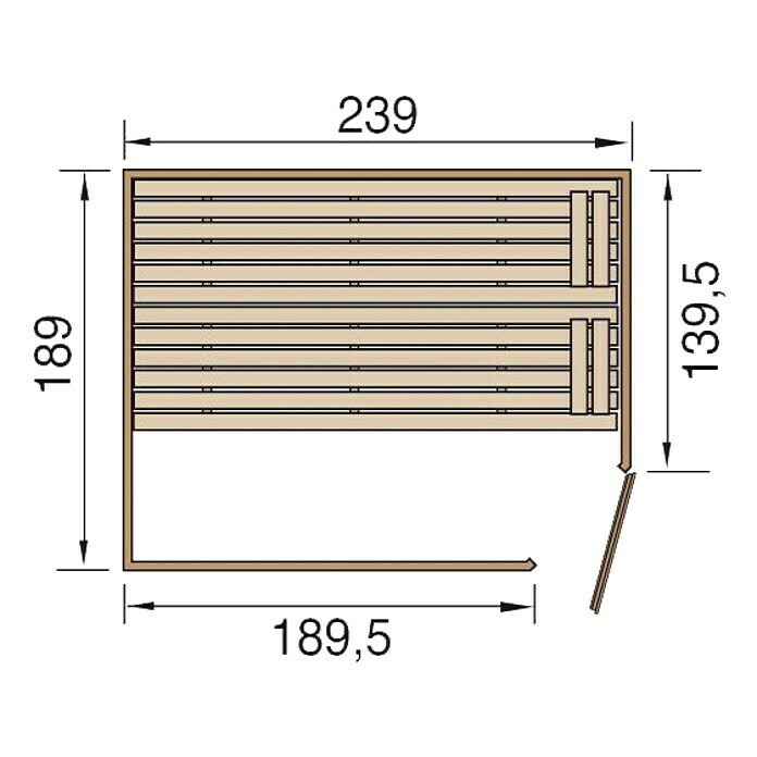 Weka Massivholzsauna Valida 4 GTOhne Ofen, Außenmaß: 189 x 239 x 203,5 cm Unknown
