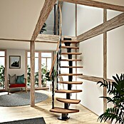 Dolle Mittelholmtreppe Berlin (Breite: 64 cm, Variabel, Anthrazitgrau, Farbe Stufen: Eiche Natur, Geschosshöhe: 203 cm - 247 cm) | BAUHAUS