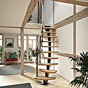 Dolle Mittelholmtreppe Berlin (Breite: 64 cm, Variabel, Anthrazitgrau, Farbe Stufen: Buche Natur, Geschosshöhe: 203 cm - 247 cm) | BAUHAUS