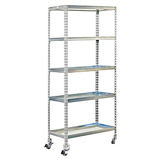 Simonrack Simongarden Estantería metálica Click Mobile (Al x An x Pr: 191,5 x 90 x 30 cm, Número de baldas: 5 ud., Inserción, Galvanizado)