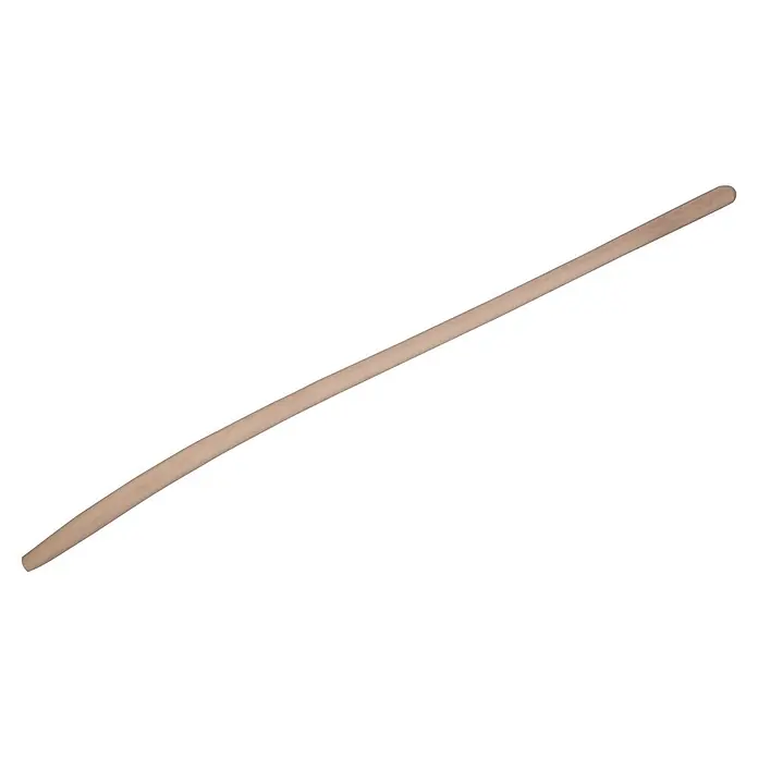Gardol Schaufelstiel - 130 cm, Buche, Natur - Abgebildet ist ein Gartengerätestiel aus hellem Holz mit einer leichten Biegung, ideal für verschiedene Gartenarbeiten.