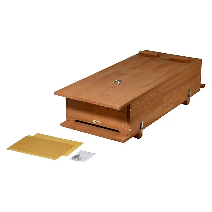 Dobar Bienenkiste - 116 x 47,5 x 30 cm - Bienenbeute aus Holz mit Wachsplatten und Befestigungsmaterial. Ideal für Imker, die ihre eigene Bienenzucht beginnen oder erweitern möchten.