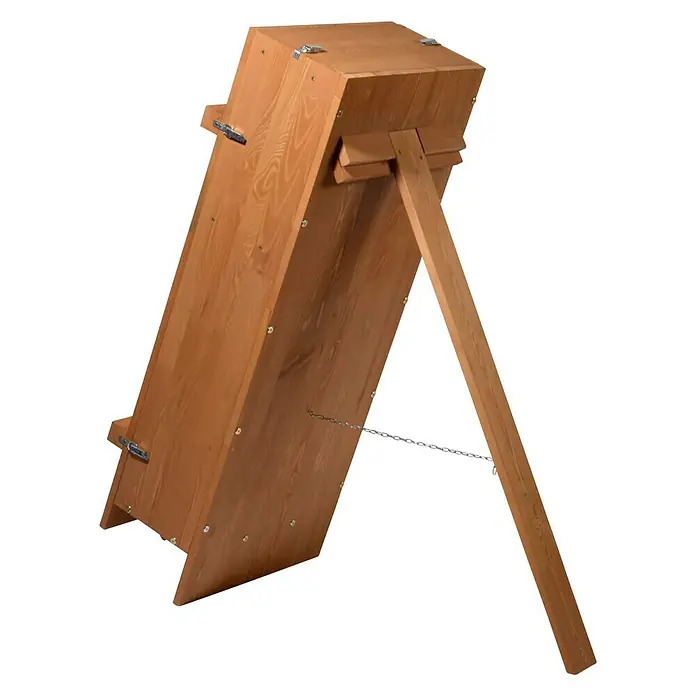 Dobar Bienenkiste - 116 x 47,5 x 30 cm - Ansicht eines hölzernen Hühnerstalls mit geneigter Rückwand und Stützfuß für sicheren Stand. Ideal für Hühnerhaltung.