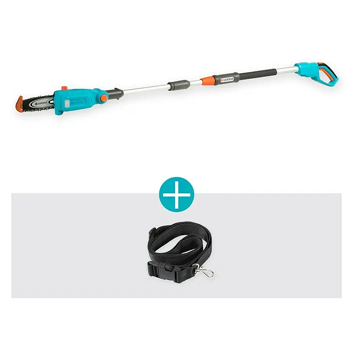 Gardena Power for All 18V Akku-Hochentaster - 18 V, Ohne Akku, Schwertlänge: 20 cm - Gardena Akku-Hochentaster mit Tragegurt für komfortables und sicheres Arbeiten in der Höhe. Ideal für Baumschnitt.