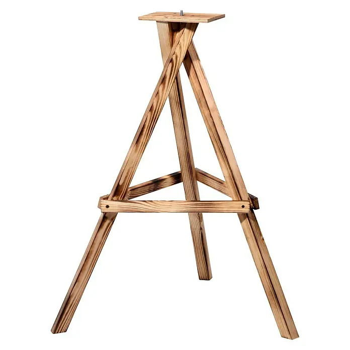 Dobar Vogelhausständer - L x B x H: 60 x 60 x 90 cm, Kiefer, Braun - Hölzerner Stativständer mit rustikalem Design, ideal zur Präsentation von Kunstwerken oder als dekoratives Element. Die robuste Konstruktion sorgt für Stabilität.