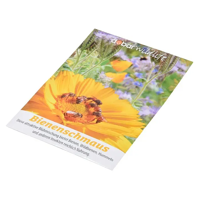 Dobar Insektenhotel-Bastelset - Ausführung: Bastelset, Beige - Samenmischung "Bienenschmaus" von Dobar Wildlife mit Ringelblume und Bienen. Eine attraktive Mischung, die Bienen und Insekten reichlich Nahrung bietet.