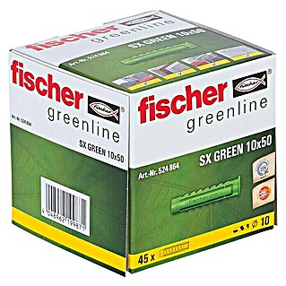 Fischer Spreizdübel SX Plus (Ø x L: 10 x 50 mm, Nylon, 45 Stk., Mit Rand)